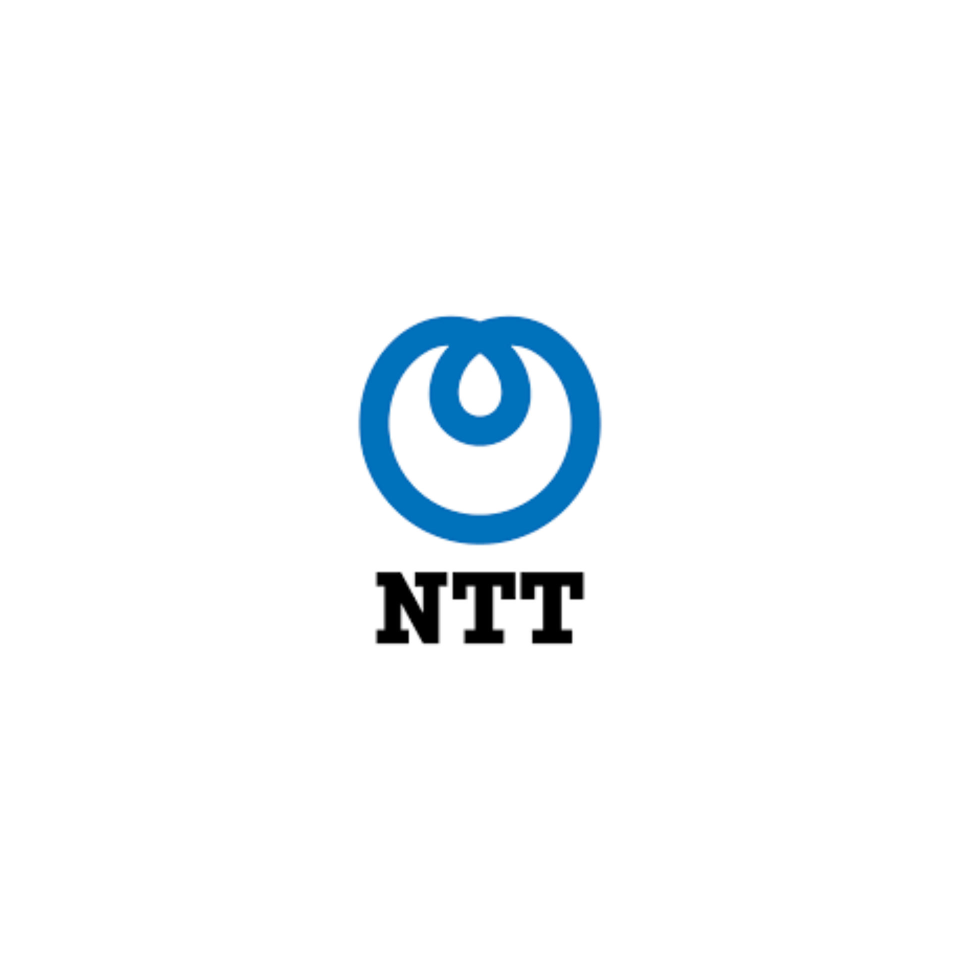 NTT logo: blue circular emblem above black “NTT” text on a white background
