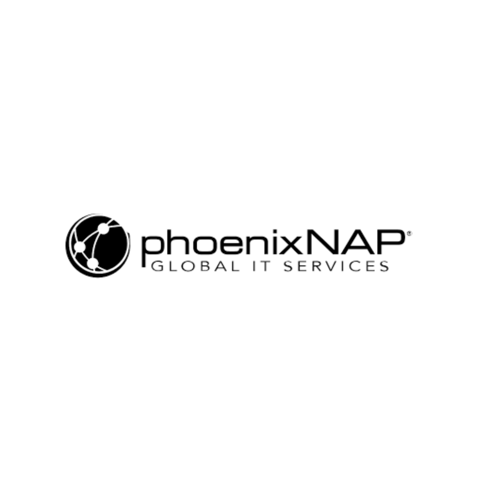 PhoenixNAP logo with black globe icon and text “GLOBAL IT SERVICES” on white background