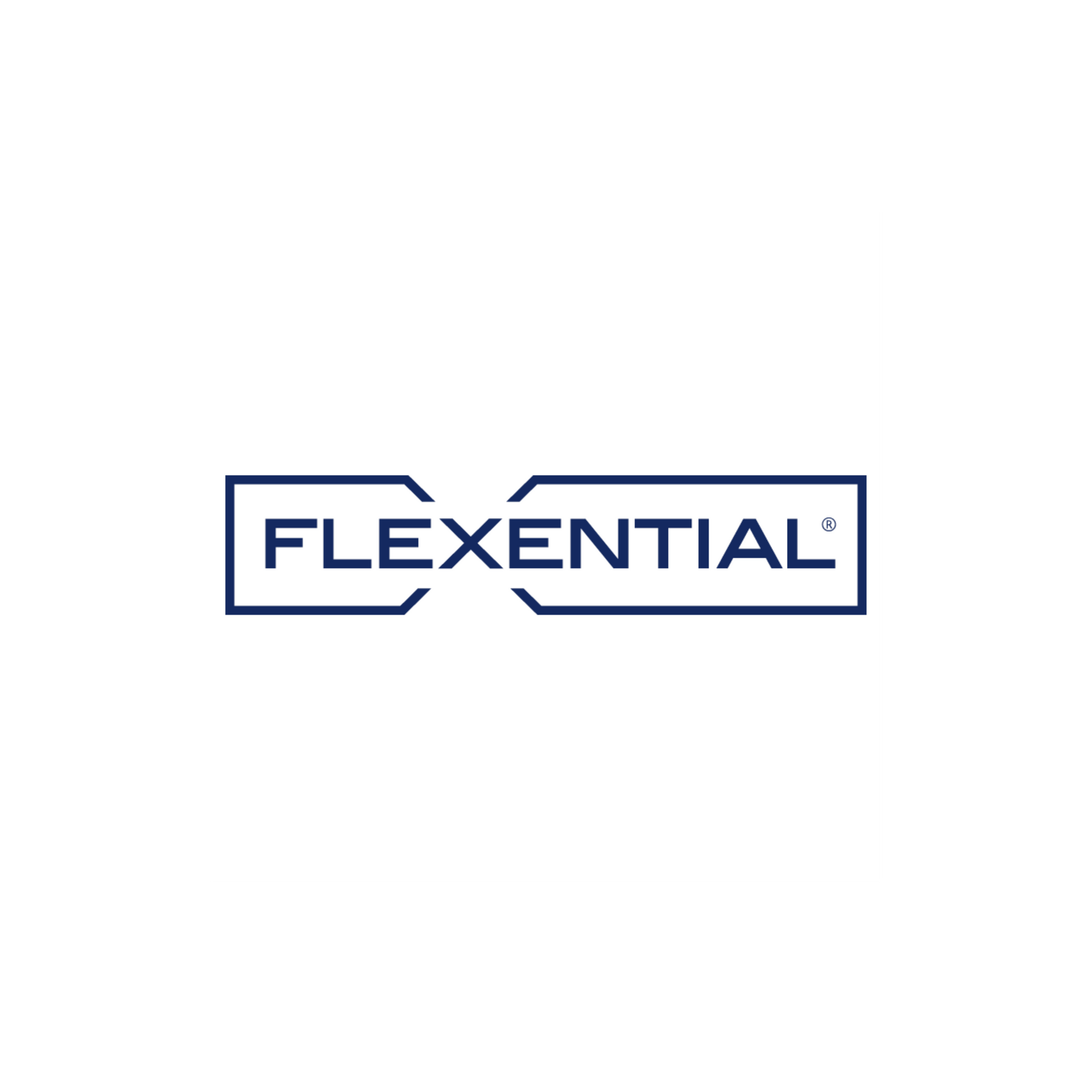 Flexential logo in blue on a white background