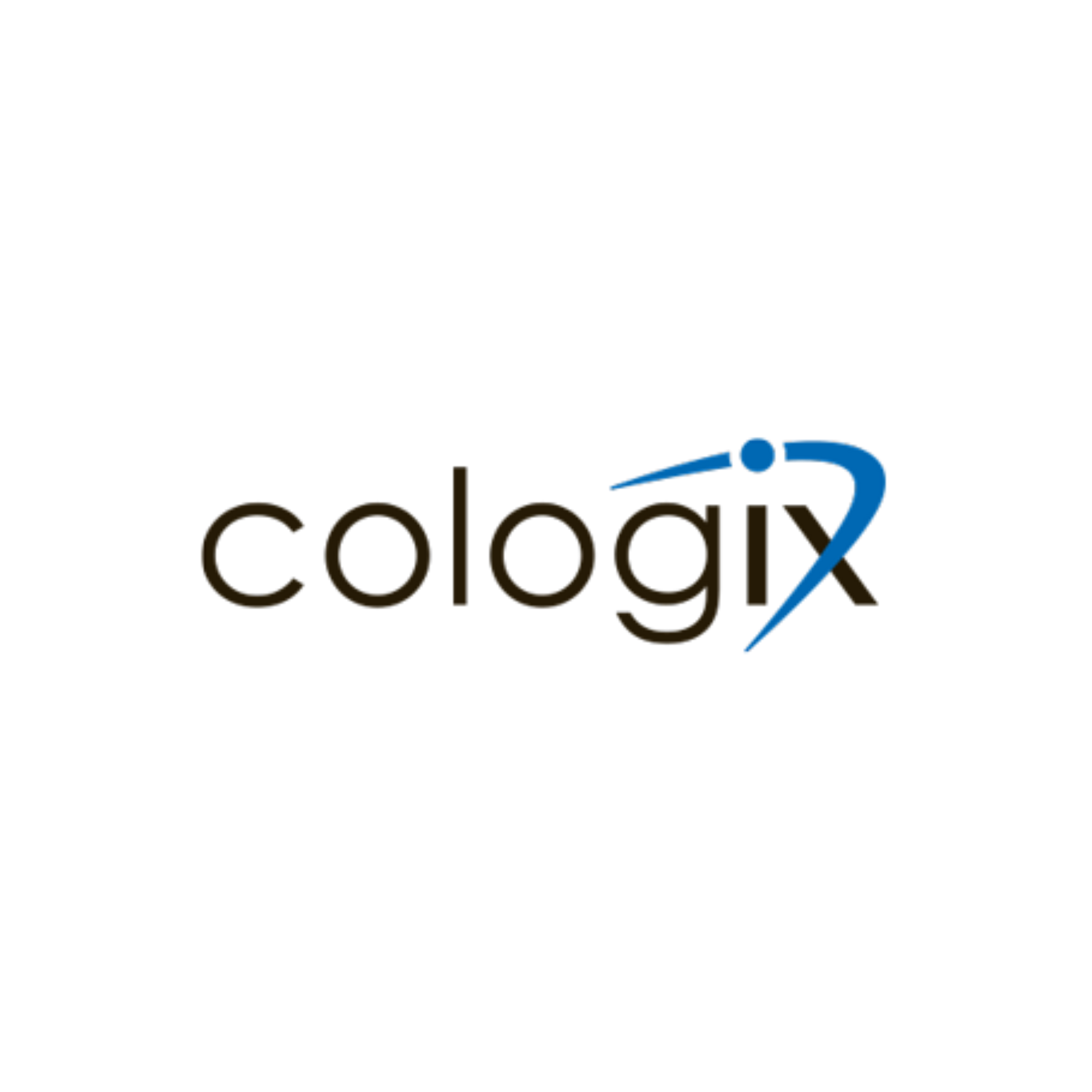 Cologix logo in black and blue on a white background