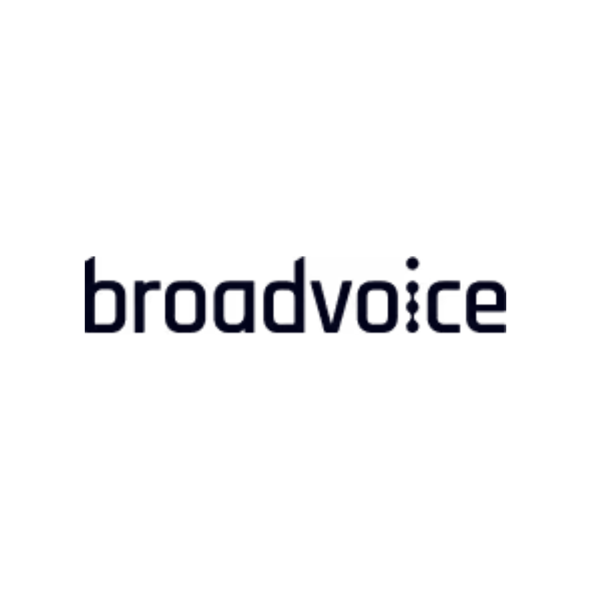 Broadvoice logo in dark blue lowercase text on a white background