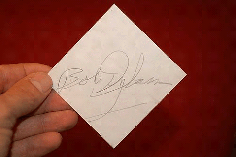 חתימתו של בוב דילן