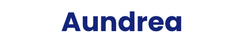 Aundrea in a dark blue font.