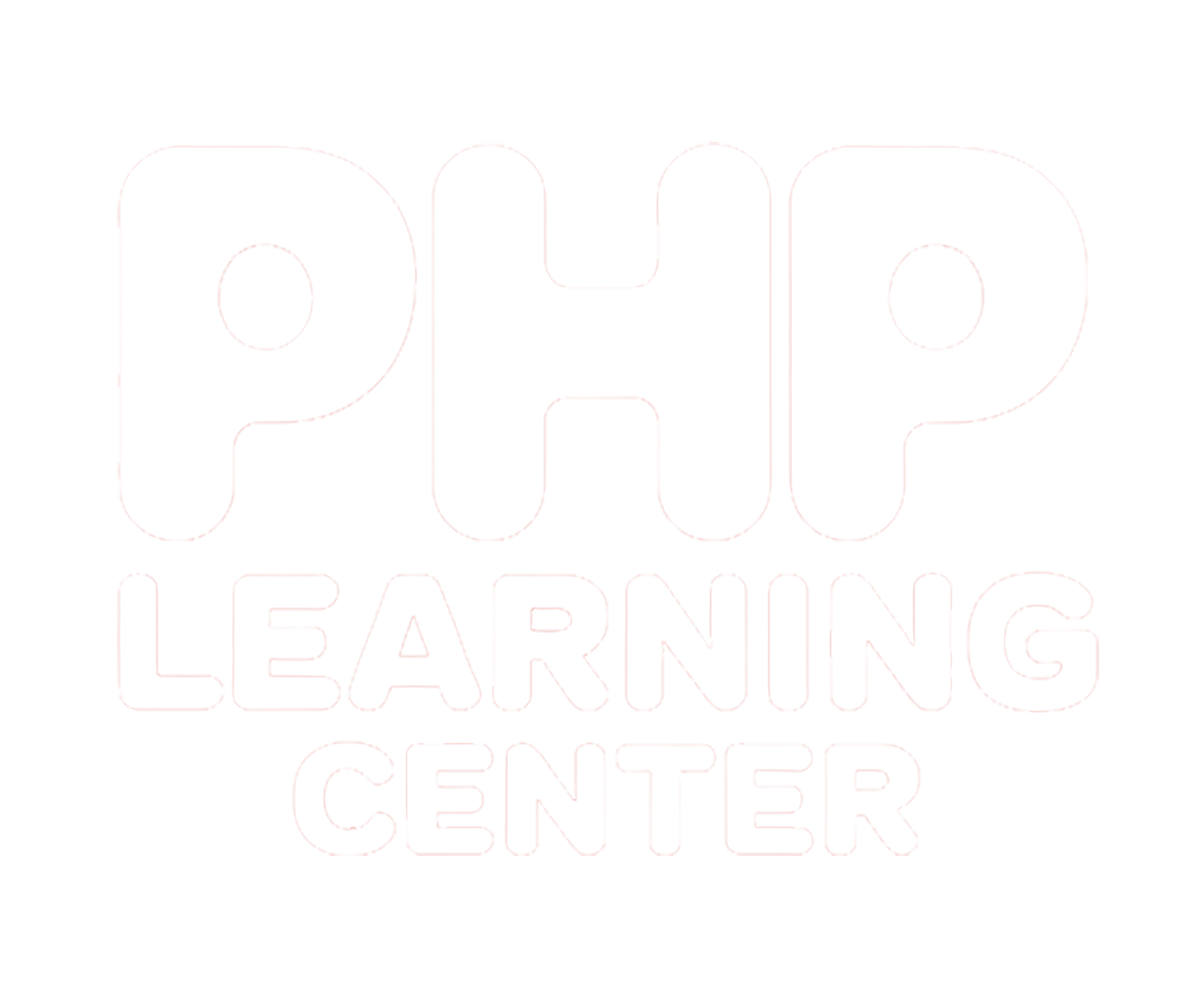 PHP Learning Center logo, red text on white,