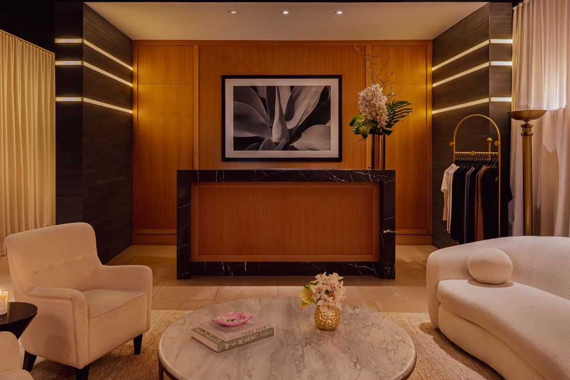 Casa Cipriani Milano Spa on Corso Venezia features a luxurious welcome desk and a staircase to private treatment cabins.