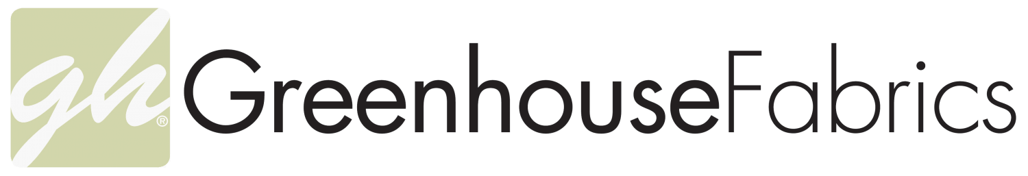 A greenhouse fabrics logo on a white background.