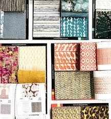There are many different types of fabrics and patterns in this picture.