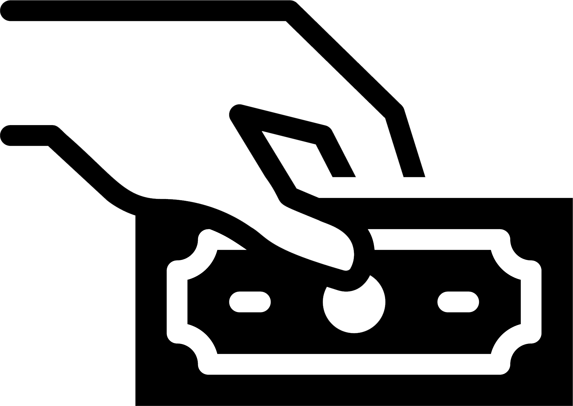 Hand holding a paper bill, likely paying or receiving money.