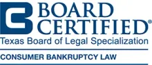 The logo for board certified texas board of legal specialization consumer bankruptcy law