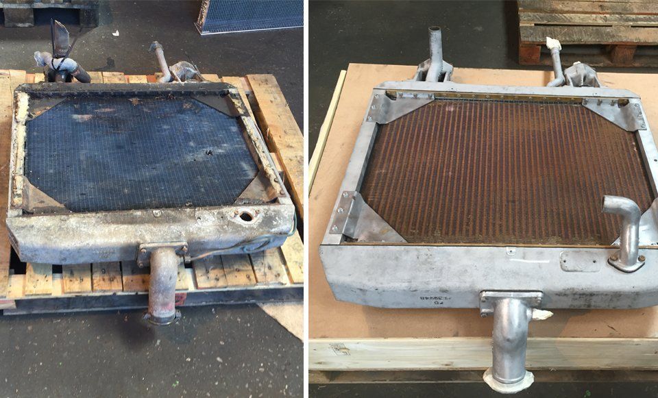 damaged and repaired radiator