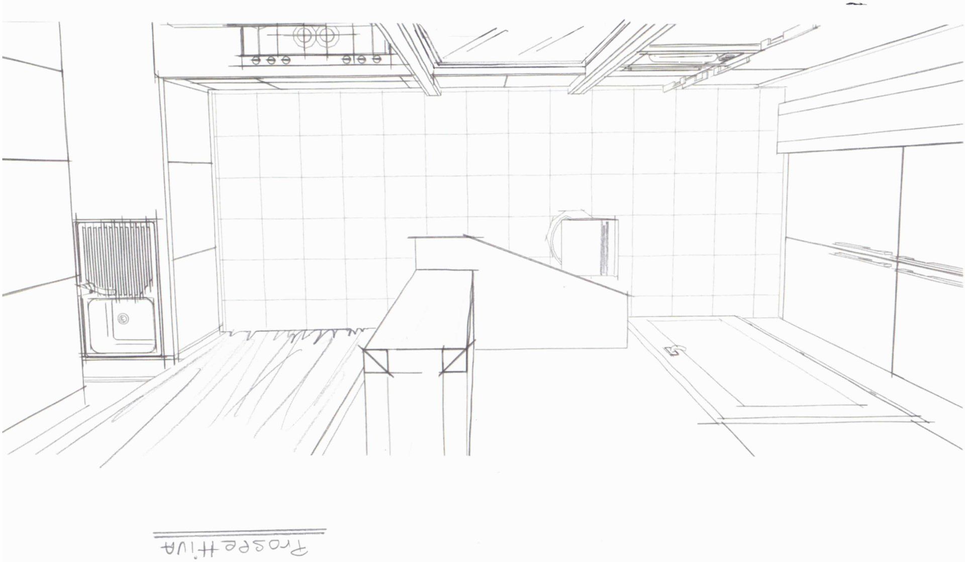 pianta cucina con bancone