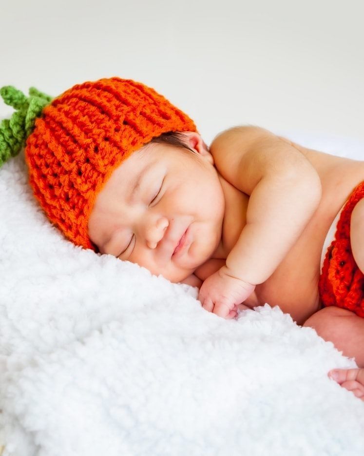 sleeping baby in fluffy blanket