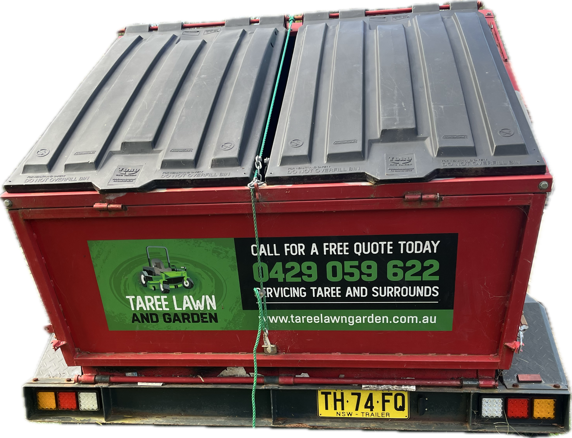 White Yard Waste Bags Filled With Green and Brown Branches and Leaves — Taree Lawn and Garden In Taree, NSW