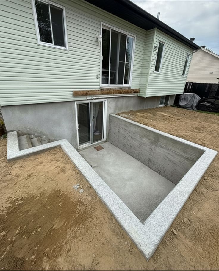 basement entrance sliding door for increased light and access