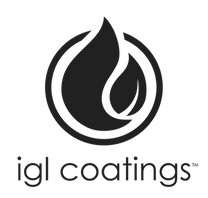 Black and white logo: stylized teardrop inside a circle, with the words 