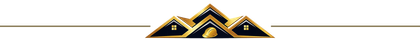 Gold-and-black geometric ornament along the top edge on a white background