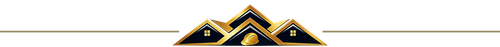 Gold-and-black geometric decorative border with triangle motifs on a white background