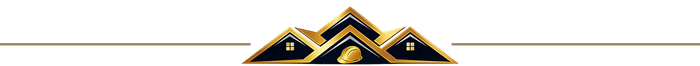 Gold-and-black geometric ornament along the top edge on a white background