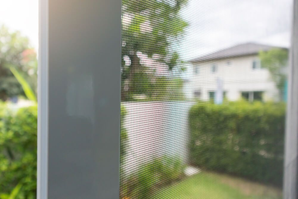 A close up of a screen on a window with a house in the background — Flow Kitchens in Wingham, NSW