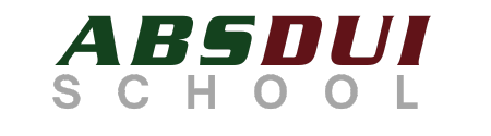 The absdui school logo is green and red on a white background