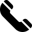 A black and white silhouette of a phone on a white background.