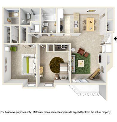 A 3d floor plan of a house with measurements and details might differ from the actual property.