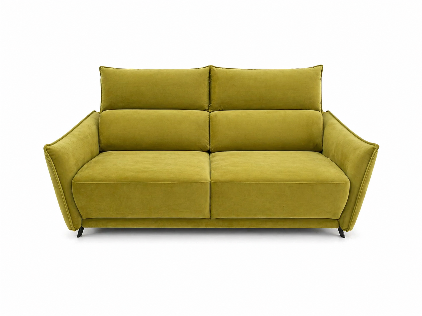 Divano moderno giallo-verde su sfondo bianco