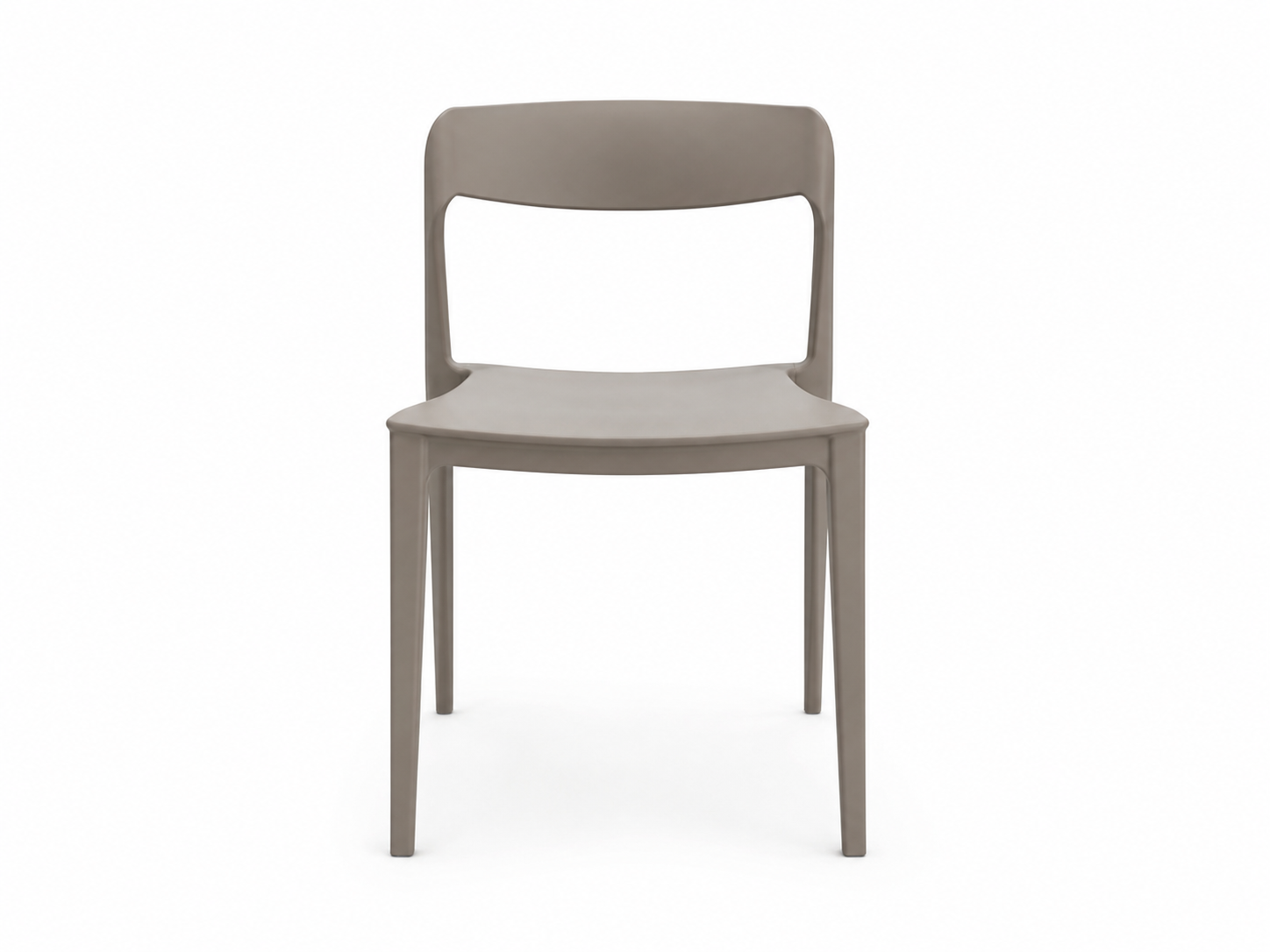 Sedia grigio chiaro su sfondo bianco