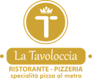 A logo for la tavolocca ristorante pizzeria specialità pizza al metro