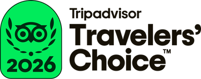 Tripadvisor Travelers’ Choice 2026 badge with green owl logo and black text