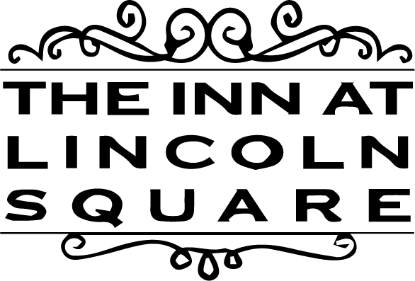 Black-and-white logo reading “The Inn at Lincoln Square” with decorative flourishes