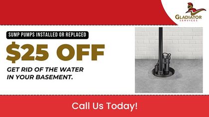 Sump Pumps Installed or Replaced $25 Off