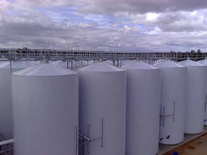 tanks on a cloudy day