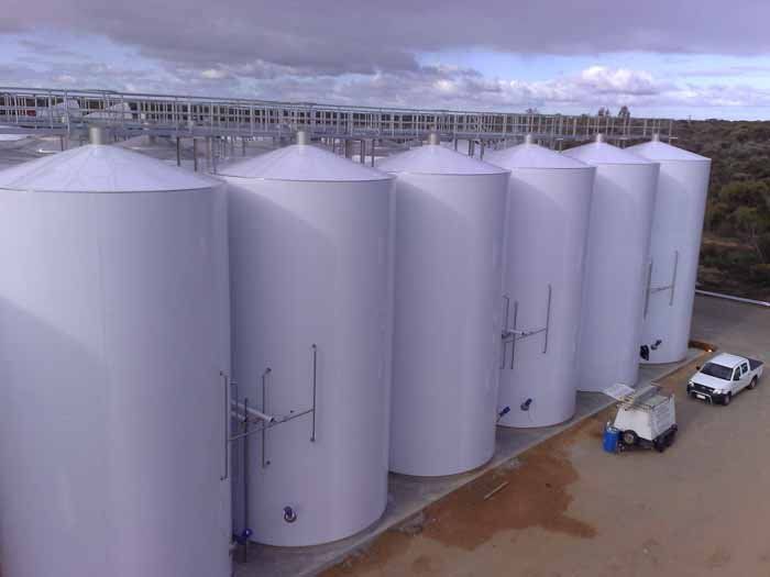 several tanks next to truck