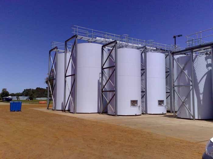 tanks of varying heights