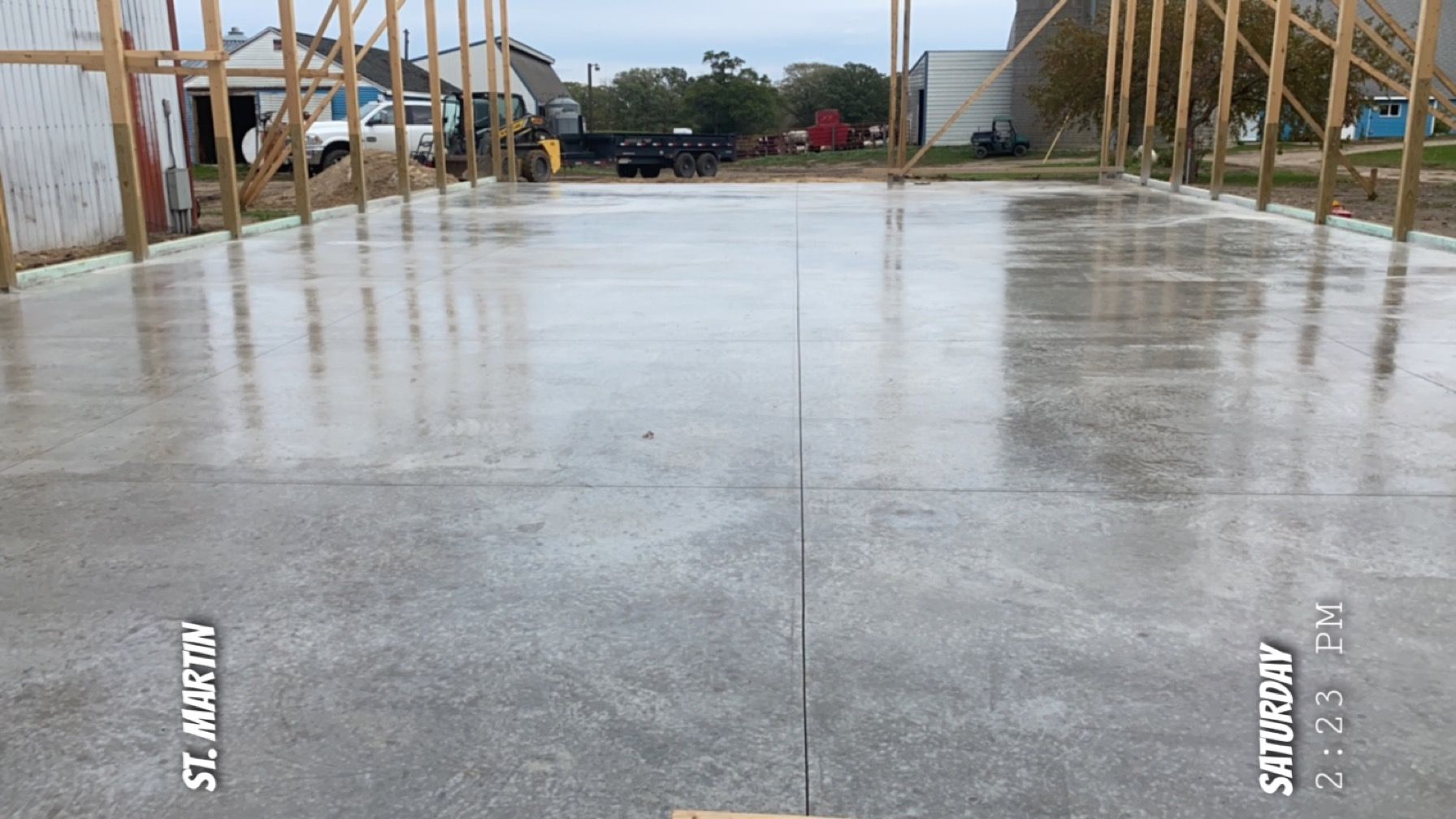 A concrete floor with the words saturday written on it
