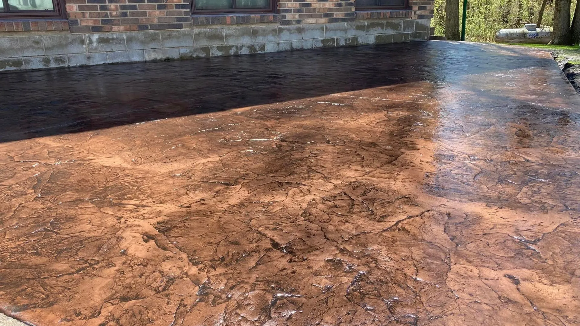 Stamped concrete surface design installed in St. Cloud, MN by Viper Concrete & Epoxy.