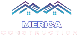 Logo for Merica Construction, features a house icon and company name.