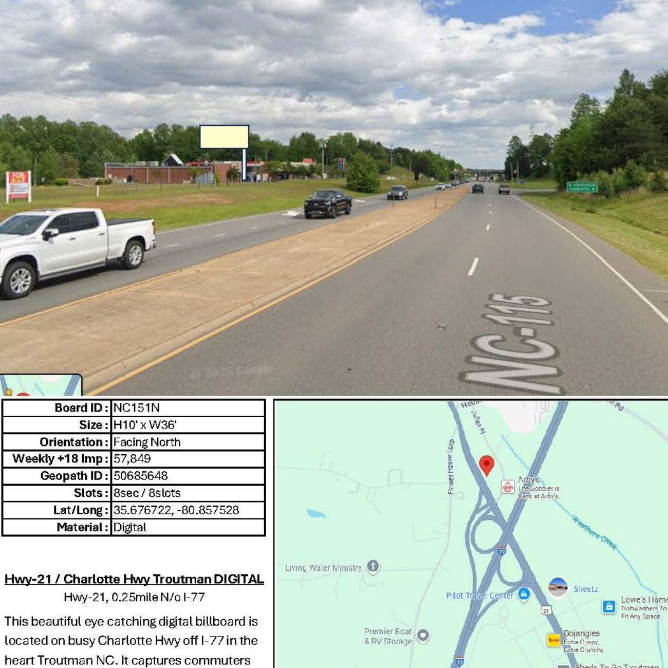 Digital Billboard Troutman, North Carolina