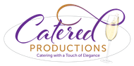 A logo for catered productions catering with a touch of elegance