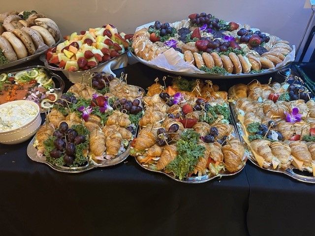 There are many different types of food on the table.