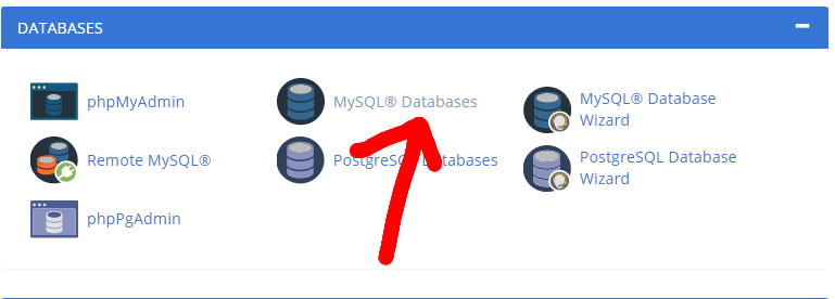 Navigate to MySQL Databases