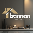 Logo of Bannan Real Estate LLC with a stylized house icon over a modern interior setting.
