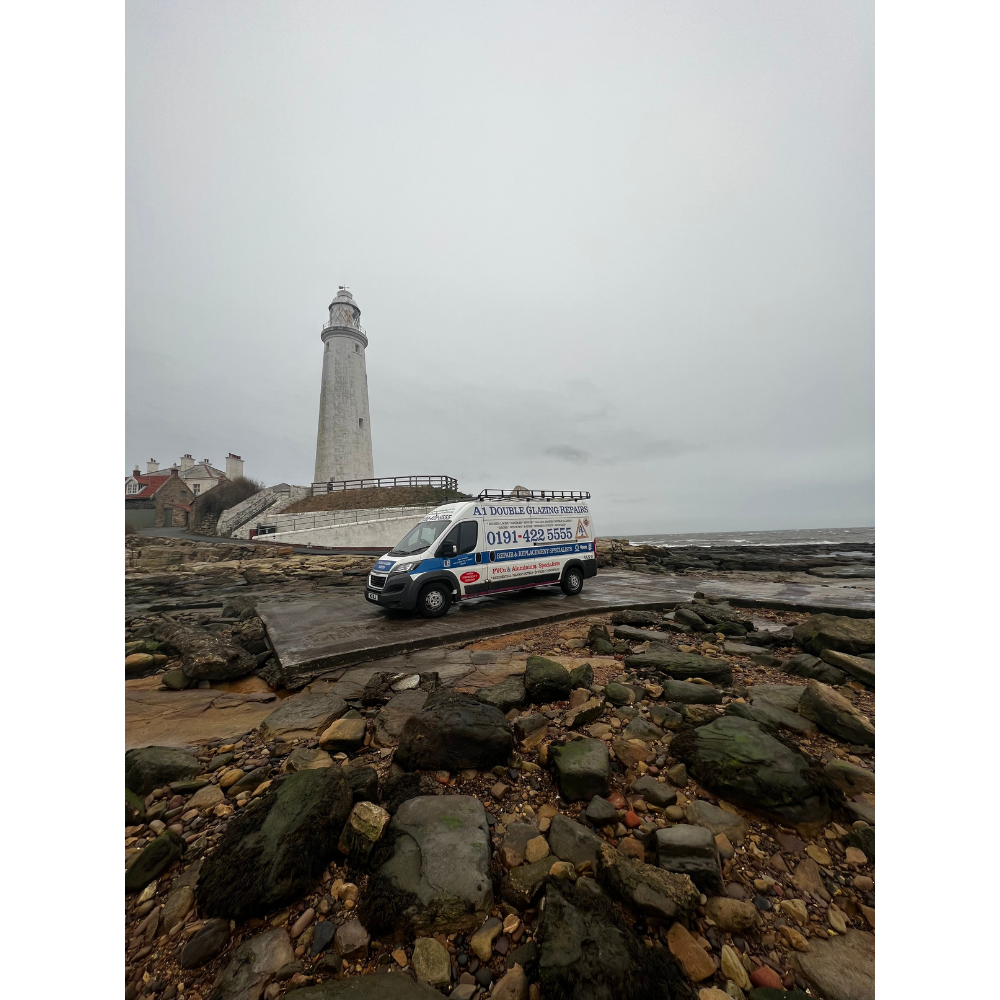 van at lighthouse