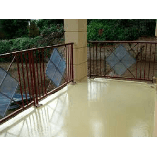 un impermeabilizzazione di una pavimentazione di color rosso