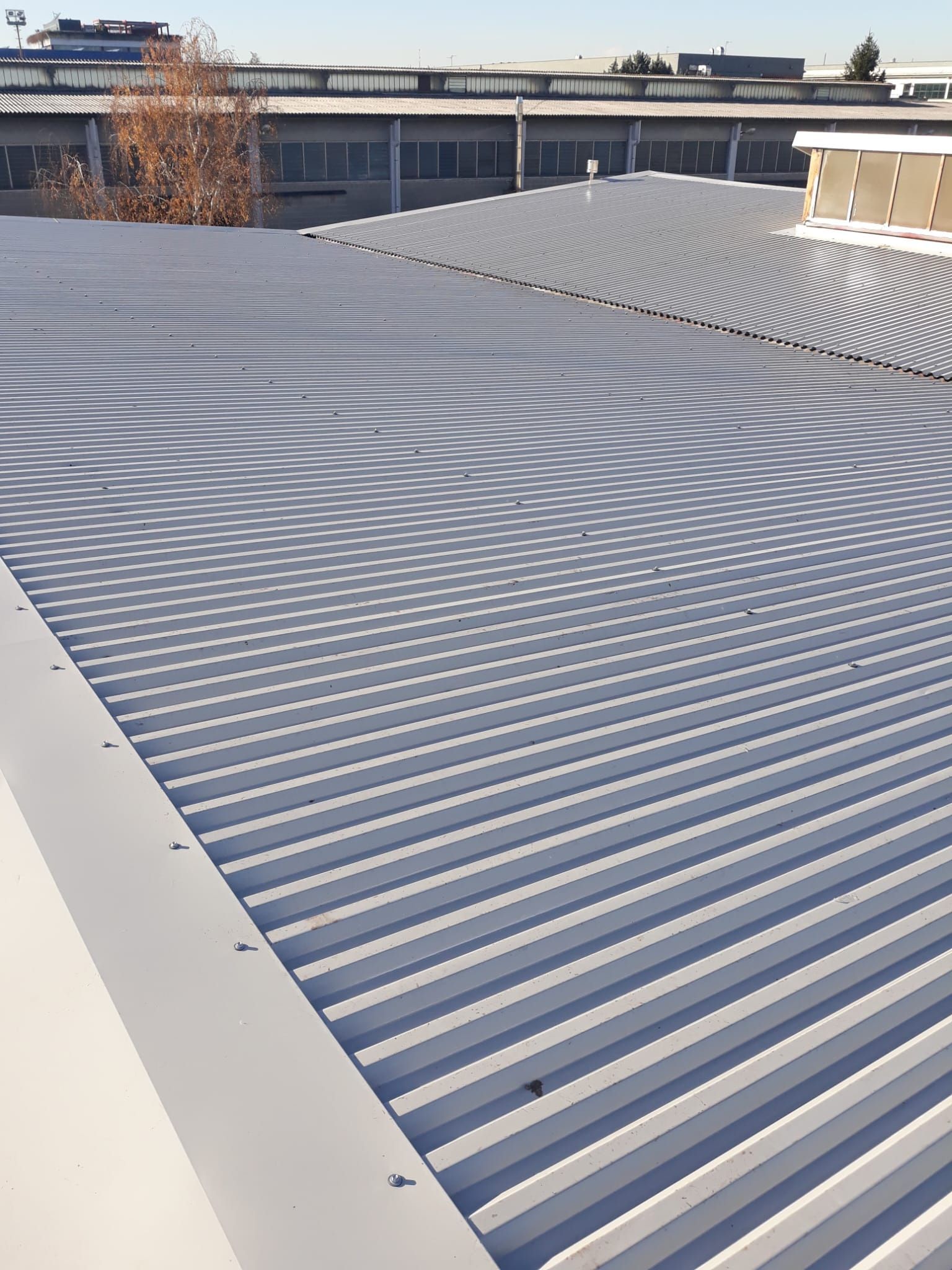 Il tetto di un edificio ha un motivo geometrico