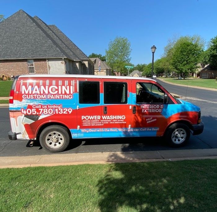 Mancini Custom Painting red service van