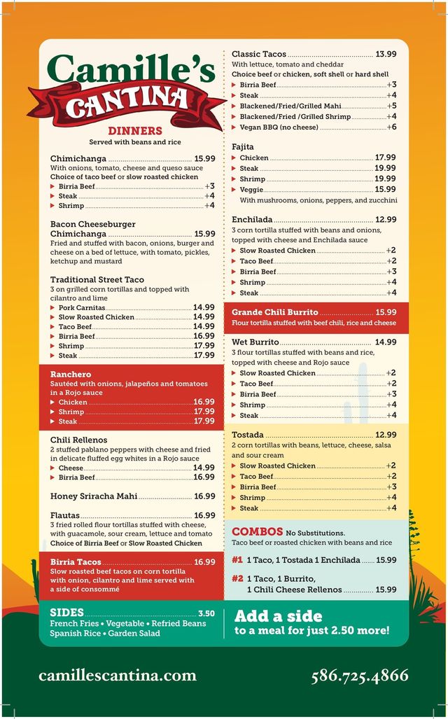 Order CAMILLE'S COCINA - Cleveland, OH Menu Delivery [Menu & Prices]
