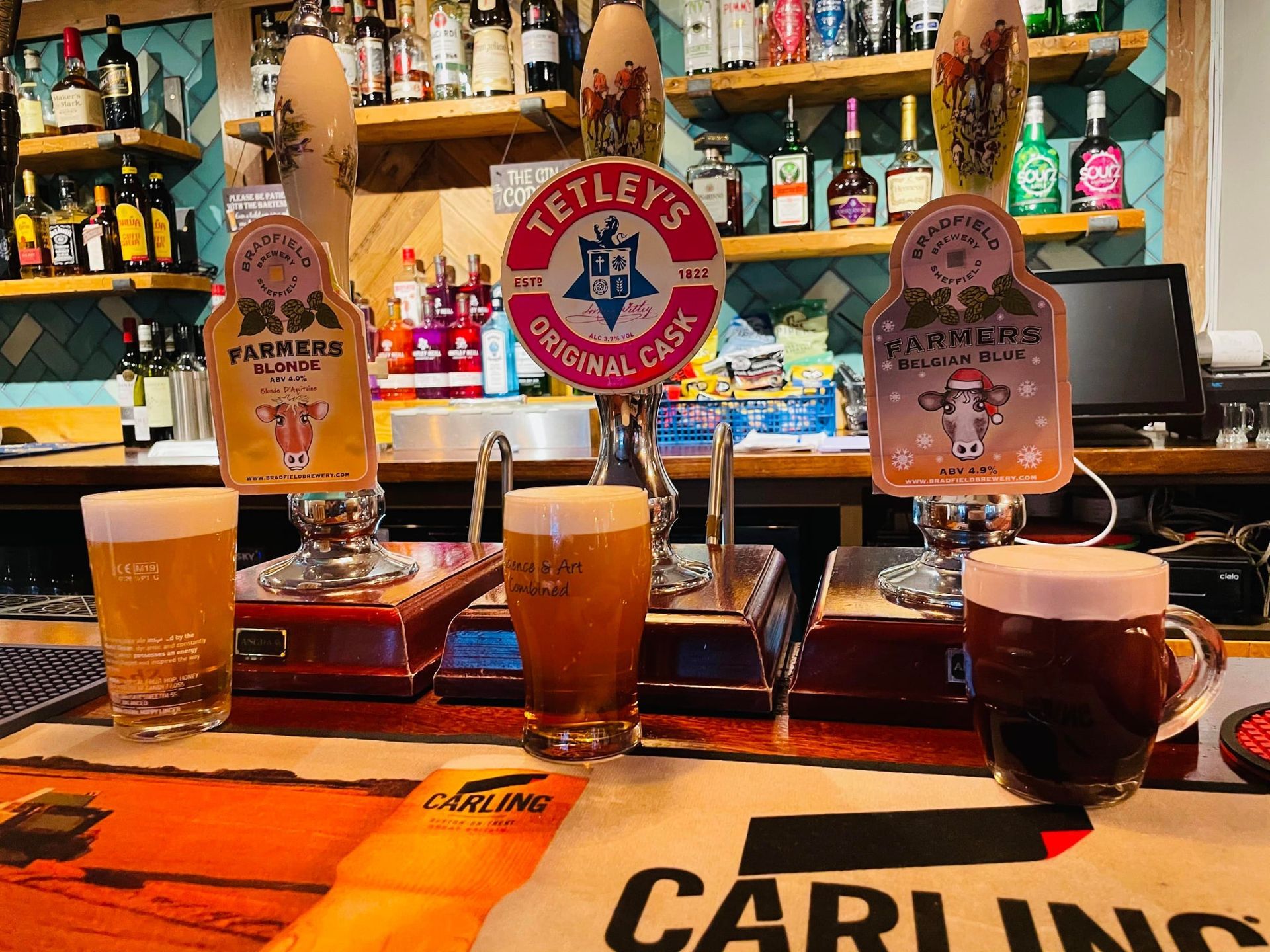 A bar with a sign that says yetley 's on it.