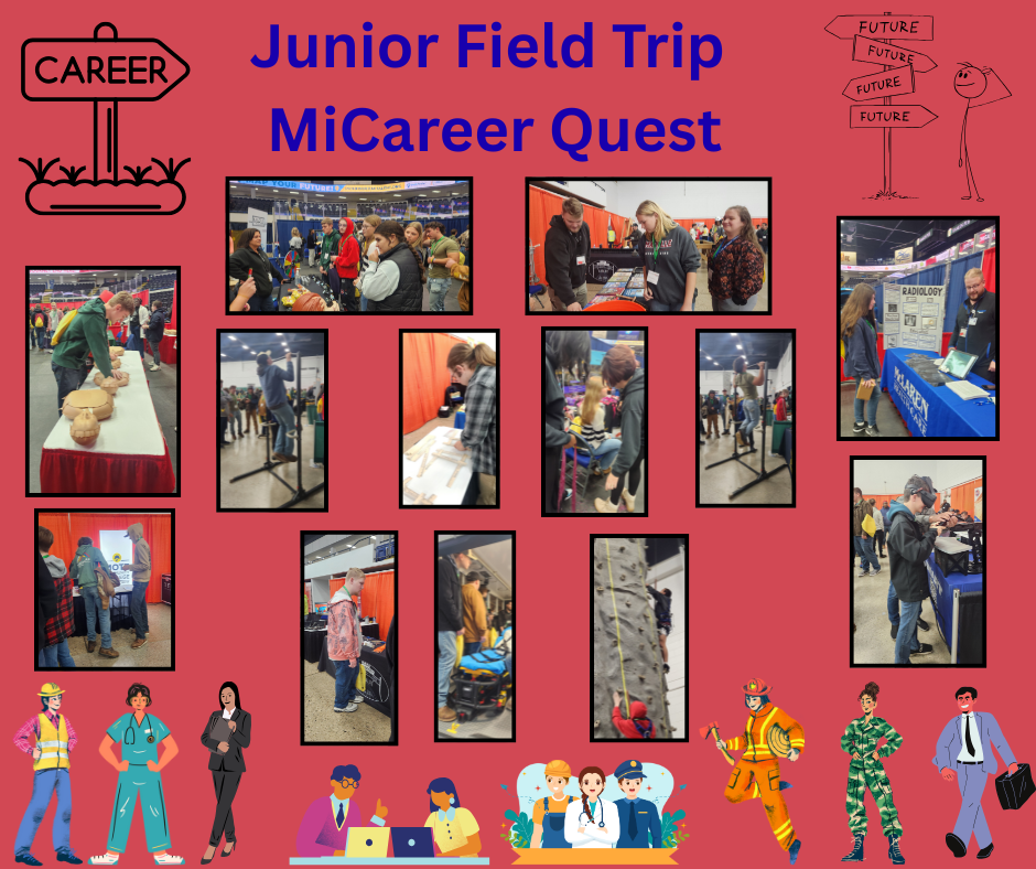 various pictures from the Junior Filed Trip to MiCareer Quest
